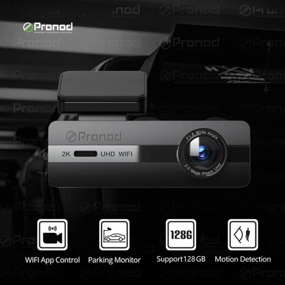 WiFi Dashcam for Car | G-Sensor | Parking Monitor | Loop Recording | Starlight Night Vision | Supports up to 128GB SD Card | USB Wire Kit | Free Easy DIY Satup