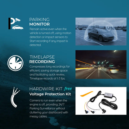 PRONOD 4K+2.5K Dash Cam for Car Front and Rear | Dashcam for Car with Mic, 3" Touch Screen, ADAS, GPS Tracking, Night Vision, WiFi App Control, 24H Parking Mode, Supports 512GB | Free Hardwire Kit