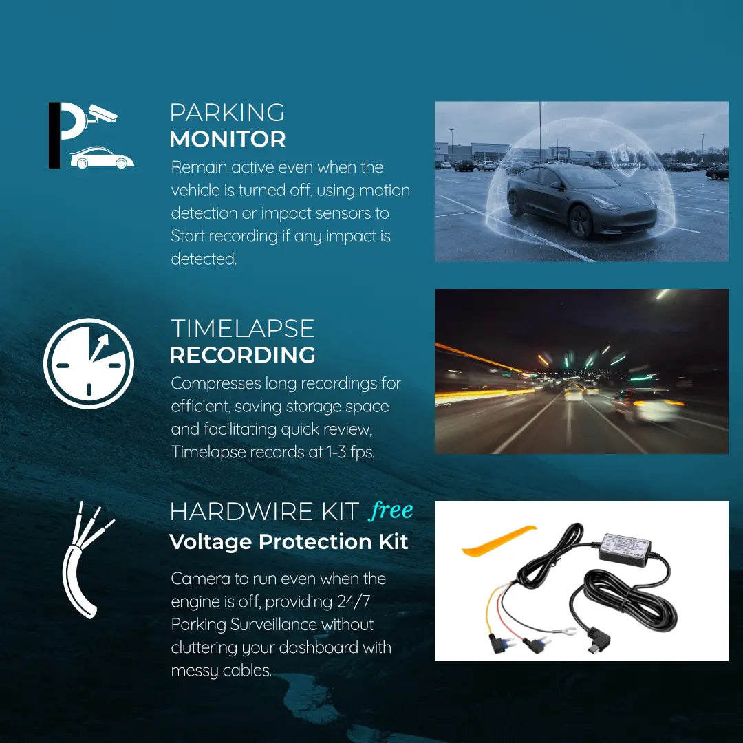 PRONOD 3K (2K+1K) Dash Cam for Car Front and Rear | Dashcam for Car with Mic | AI Voice Control, ADAS, Sensor, GPS Tracking, WiFi App, 24H Parking Mode, Supports 512GB (X2)