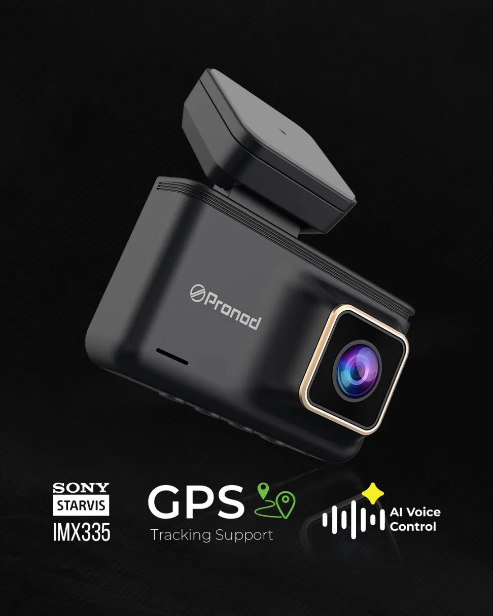 PRONOD 3K (2K+1K) Dash Cam for Car Front and Rear | Dashcam for Car with Mic | AI Voice Control, ADAS, Sensor, GPS Tracking, WiFi App, 24H Parking Mode, Supports 512GB (X2)