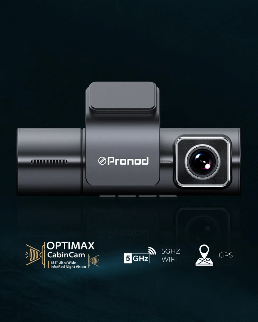PRONOD 4K 3 Channel Dash Cam for Car Front, Rear & Cabin | UHD Dashcam with GPS, WiFi App Control & Night Vision | 3.2” IPS Screen, Built-in Mic, 24H Parking Monitor | Supports 512GB