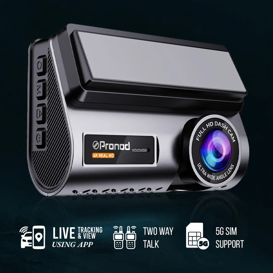 PRONOD Dash Cam for Car Front and Rear | Dashcam for Car with Mic | AI Voice Control, ADAS, Sensor, GPS Tracking, WiFi App, 24H Parking Mode, Supports 512GB (Pro_5GP)