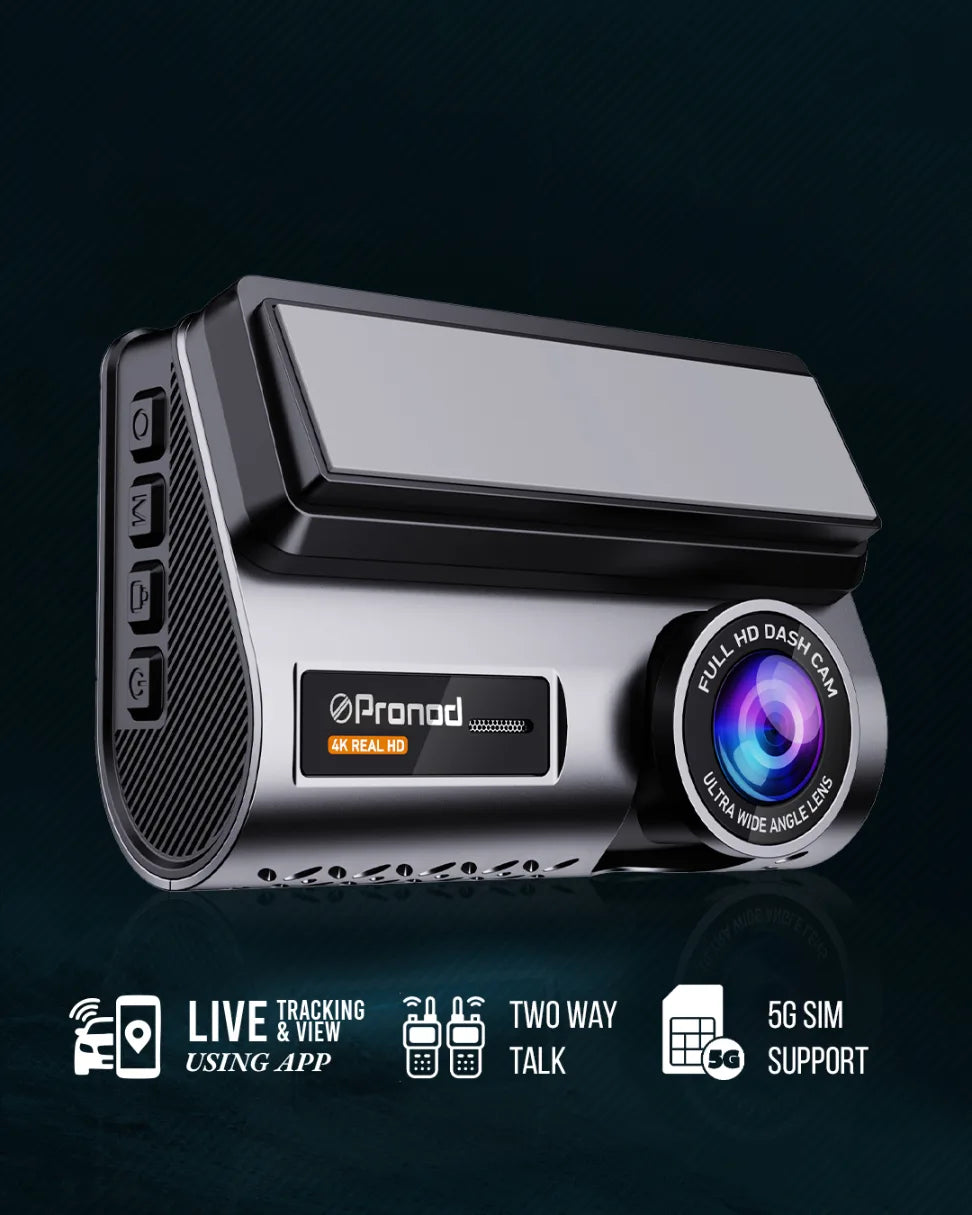 PRONOD Dash Cam for Car Front and Rear | Dashcam for Car with Mic | AI Voice Control, ADAS, Sensor, GPS Tracking, WiFi App, 24H Parking Mode, Supports 512GB (Pro_5GP)
