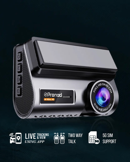 PRONOD Dash Cam for Car Front and Rear | Dashcam for Car with Mic | AI Voice Control, ADAS, Sensor, GPS Tracking, WiFi App, 24H Parking Mode, Supports 512GB (Pro_5GP)