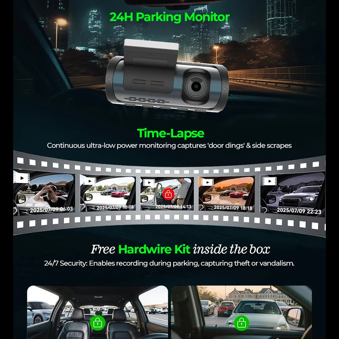 PRONOD Dual Dash Cam for Car Front and Rear 4K + 1K | 3.18" IPS Touch Screen Car Dash Camera with ADAS, GPS, Night Vision, WiFi App Control | G-Sensor, 24H Parking Mode, Supports 512GB