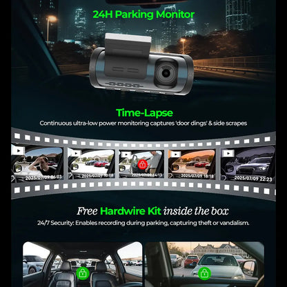 PRONOD Dual Dash Cam for Car Front and Rear 4K + 1K | 3.18" IPS Touch Screen Car Dash Camera with ADAS, GPS, Night Vision, WiFi App Control | G-Sensor, 24H Parking Mode, Supports 512GB