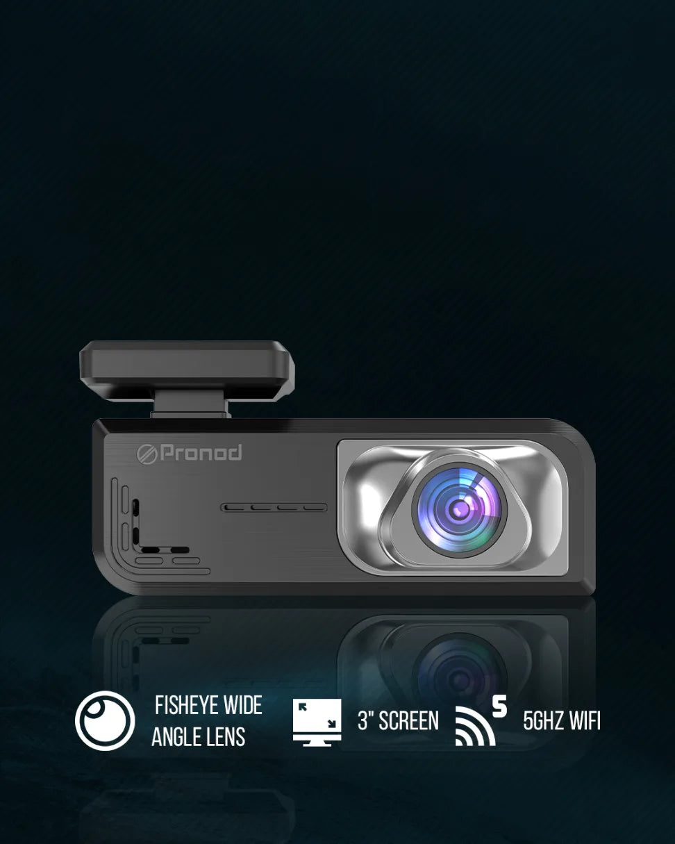 PRONOD Dashcam for Car | 1.5” Screen Night Vision, WiFi & App Control | G-Sensor, 24/7 Parking Mode, Loop Recording, Time-Lapse | Built-in Mic, 170° Wide Angle | Supports 512GB | Free Hardwire Kit