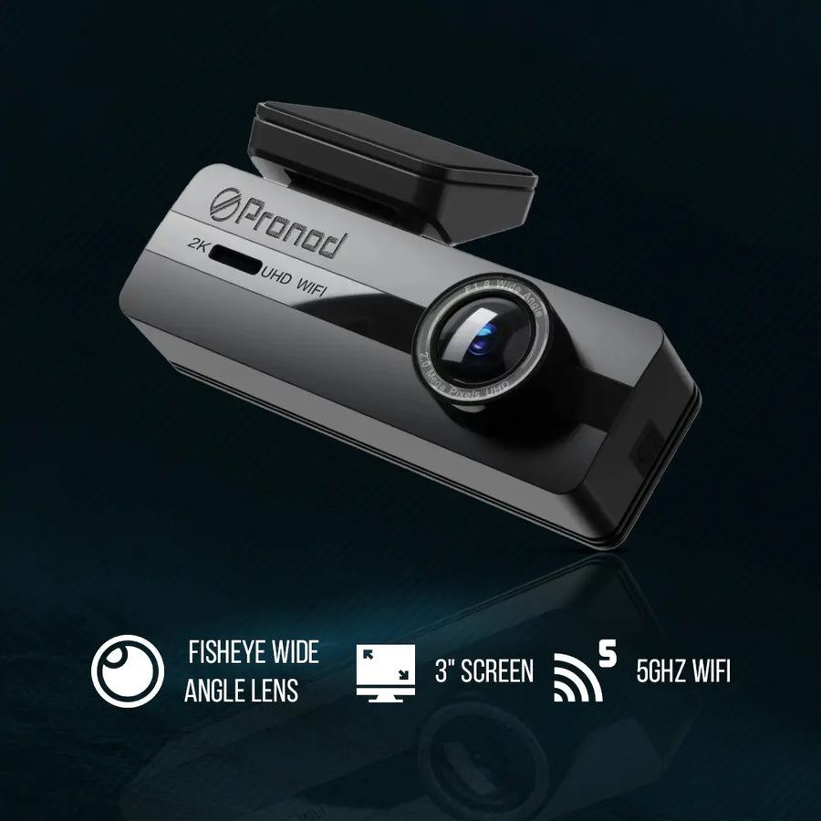 PRONOD 2K UHD Dash Cam for Cars with WiFi App Control, 1.5” Display, Night Vision, Parking Monitor, Motion Detection, G-Sensor & Loop Recording, Supports 128GB SD Card – Car Dashboard Camera
