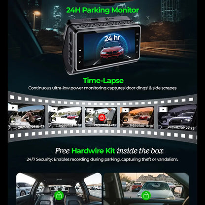PRONOD Dash Cam for Car Front and Rear | Dashcam for Car with Mic | AI Voice Control, ADAS, Sensor, GPS Tracking, WiFi App, 24H Parking Mode, Supports 512GB (Pro_5GP)