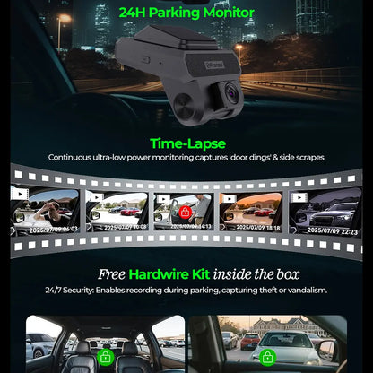 PRONOD 4GX 1K+720P+720P Dash Cam for Car Front and Rear | Dashcam for Car with Mic | Night Vision, G-Sensor, ADAS | SOS Button, Driver Monitoring System | Live GPS Tracking, Supports 512GB