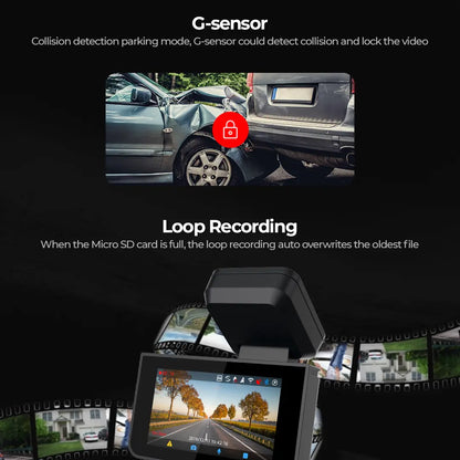 PRONOD 3K (2K+1K) Dash Cam for Car Front and Rear | Dashcam for Car with Mic | AI Voice Control, ADAS, Sensor, GPS Tracking, WiFi App, 24H Parking Mode, Supports 512GB (X2)
