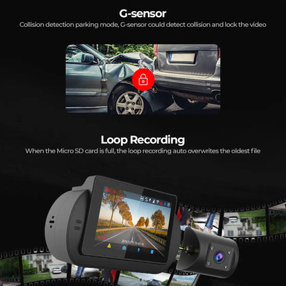 PRONOD 6K Triple Dash Cam for Car Front and Rear | Dashcam for Car with Mic | AI Voice Control, ADAS, 2.45" Display, Sony Starvis 2 Sensor, GPS Tracking, WiFi App, 24H Parking Mode, Supports 512GB
