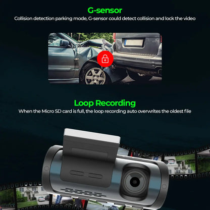 PRONOD Dual Dash Cam for Car Front and Rear 4K + 1K | 3.18" IPS Touch Screen Car Dash Camera with ADAS, GPS, Night Vision, WiFi App Control | G-Sensor, 24H Parking Mode, Supports 512GB
