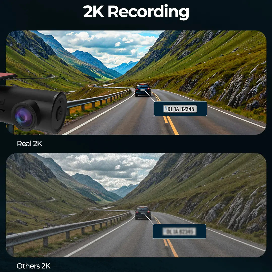 PRONOD PRO Z-2K Dash Cam for Car Front Only | 360° Rotatable Dashcam for Car with Mic | Night Vision, WiFi App Control, G-Sensor | 24H Parking Mode, Supports 128GB | Free Hardwire Kit