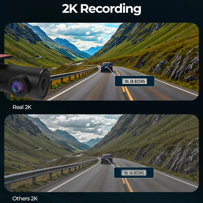 PRONOD PRO Z-2K Dash Cam for Car Front Only | 360° Rotatable Dashcam for Car with Mic | Night Vision, WiFi App Control, G-Sensor | 24H Parking Mode, Supports 128GB | Free Hardwire Kit