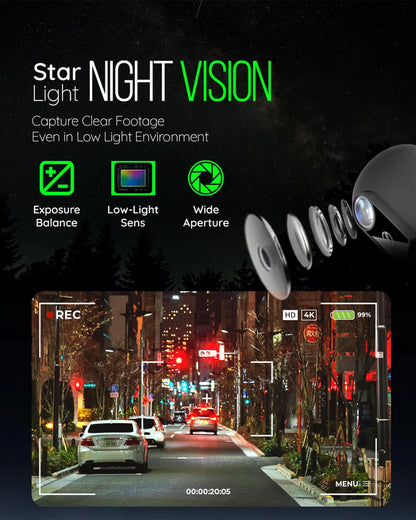 PRONOD 360° Rotatable Dash Cam for Car Front (1080P) | Dashcam for Car with Mic, 1080p Full HD Resolution, Night Vision, WiFi App and Voice Control, G-Sensor, Supports 128GB