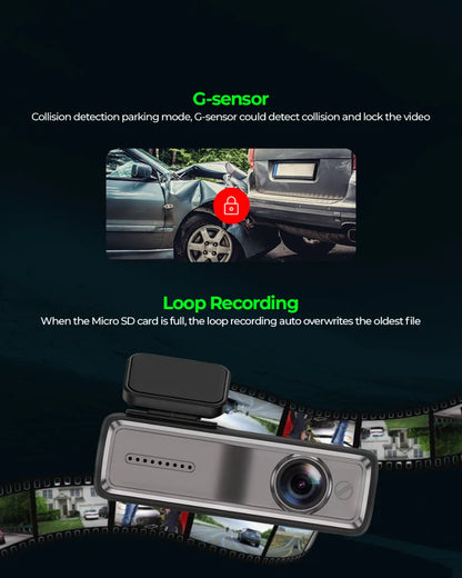 PRONOD 2K Dash Cam for Car | Dashcam for Car with Mic- Full HD Resolution, Night Vision, WiFi App Control, G-Sensor, 24H Parking Mode, Loop Recording,- Supports 128GB, Free Hardware Kit