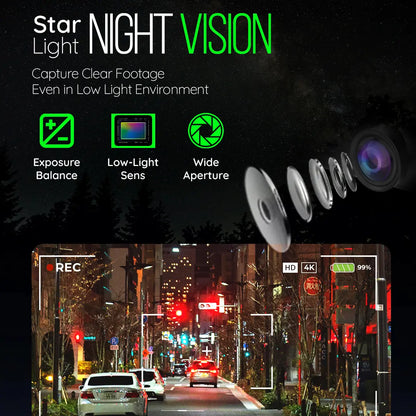 PRONOD PRO Z-2K Dash Cam for Car Front Only | 360° Rotatable Dashcam for Car with Mic | Night Vision, WiFi App Control, G-Sensor | 24H Parking Mode, Supports 128GB | Free Hardwire Kit