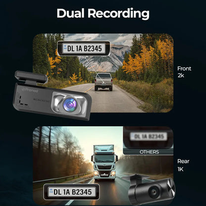 PRONOD Dashcam for Car | 1.5” Screen Night Vision, WiFi & App Control | G-Sensor, 24/7 Parking Mode, Loop Recording, Time-Lapse | Built-in Mic, 170° Wide Angle | Supports 512GB | Free Hardwire Kit