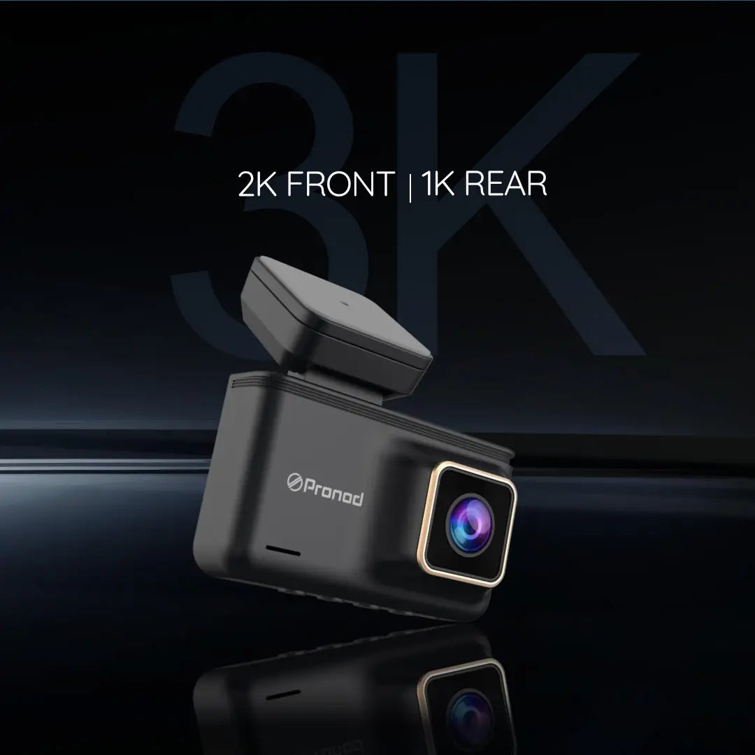 PRONOD 3K (2K+1K) Dash Cam for Car Front and Rear | Dashcam for Car with Mic | AI Voice Control, ADAS, Sensor, GPS Tracking, WiFi App, 24H Parking Mode, Supports 512GB (X2)