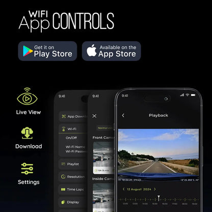 PRONOD Car Dash Camera Front and Rear | 2K + 1K Dual Recording | WiFi Dashcam with App, 3" IPS Display, Built-in Mic, Night Vision, G-Sensor | 24H Parking Mode | Supports 512GB