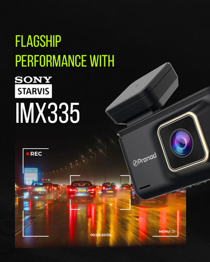 PRONOD 3K (2K+1K) Dash Cam for Car Front and Rear | Dashcam for Car with Mic | AI Voice Control, ADAS, Sensor, GPS Tracking, WiFi App, 24H Parking Mode, Supports 512GB (X2)