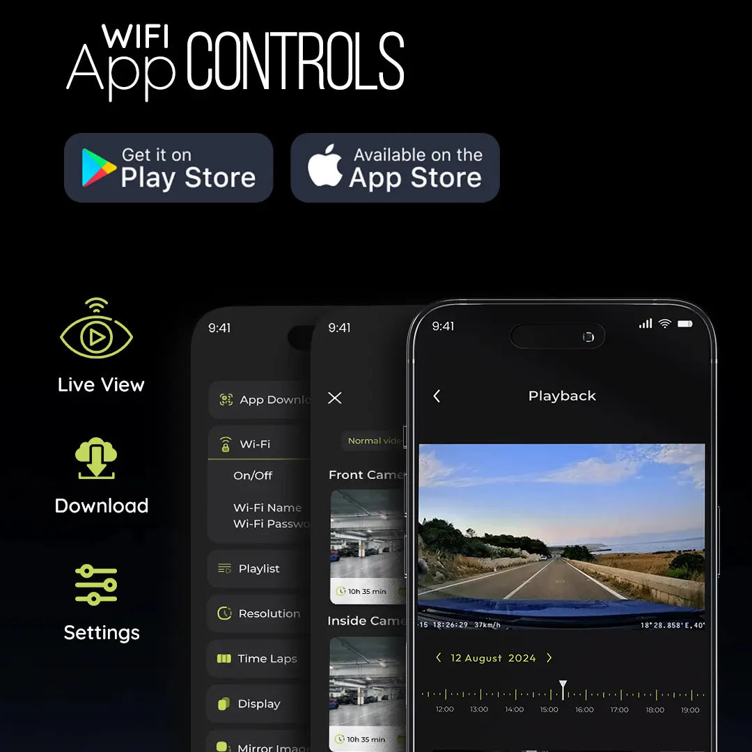 PRONOD Dash Cam for Car Front and Rear | Dashcam for Car with Mic | AI Voice Control, ADAS, Sensor, GPS Tracking, WiFi App, 24H Parking Mode, Supports 512GB (Pro_5GP)