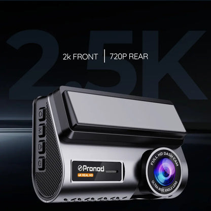 PRONOD Dash Cam for Car Front and Rear | Dashcam for Car with Mic | AI Voice Control, ADAS, Sensor, GPS Tracking, WiFi App, 24H Parking Mode, Supports 512GB (Pro_5GP)